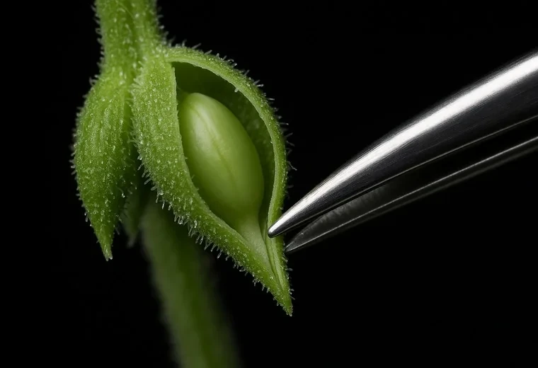 Diagnosi rapida impollinazione: calici gonfi e semi verdi in formazione