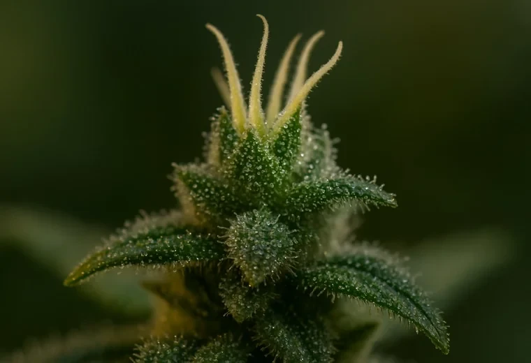 Tricomi e resina sulle cime femminili di cannabis: potenza e terpeni