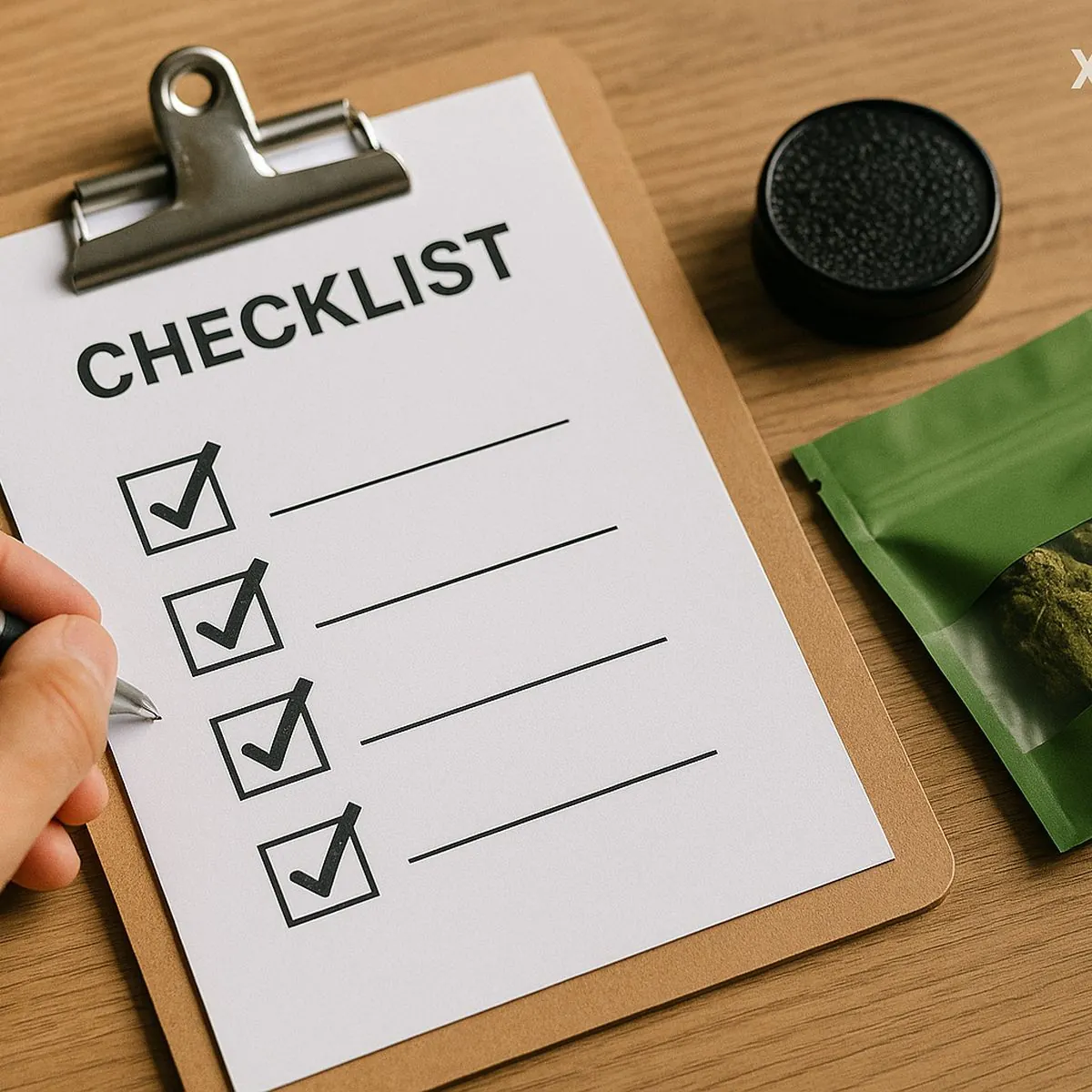 Checklist visiva per un uso responsabile della cannabis: dosi, contesto e pause