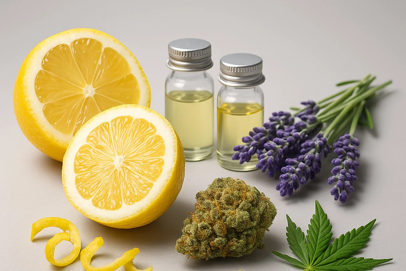 Terpeni della cannabis: limonene, linalolo, mircene e pinene
