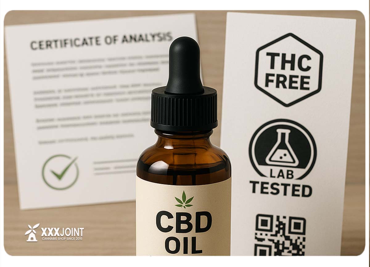 Integratore CBD di qualità con etichette e certificazioni