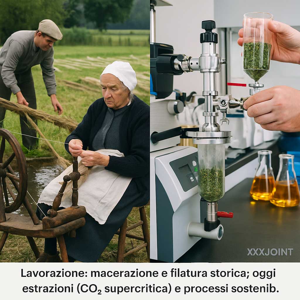 Lavorazione della canapa: macerazione, filatura, estrazioni moderne